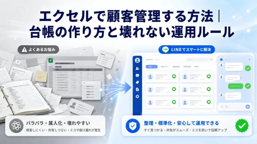 エクセルで顧客管理する方法｜台帳の作り方と壊れない運用ルール