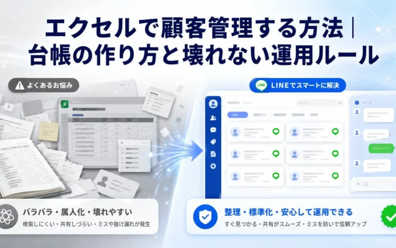 エクセルで顧客管理する方法｜台帳の作り方と壊れない運用ルール