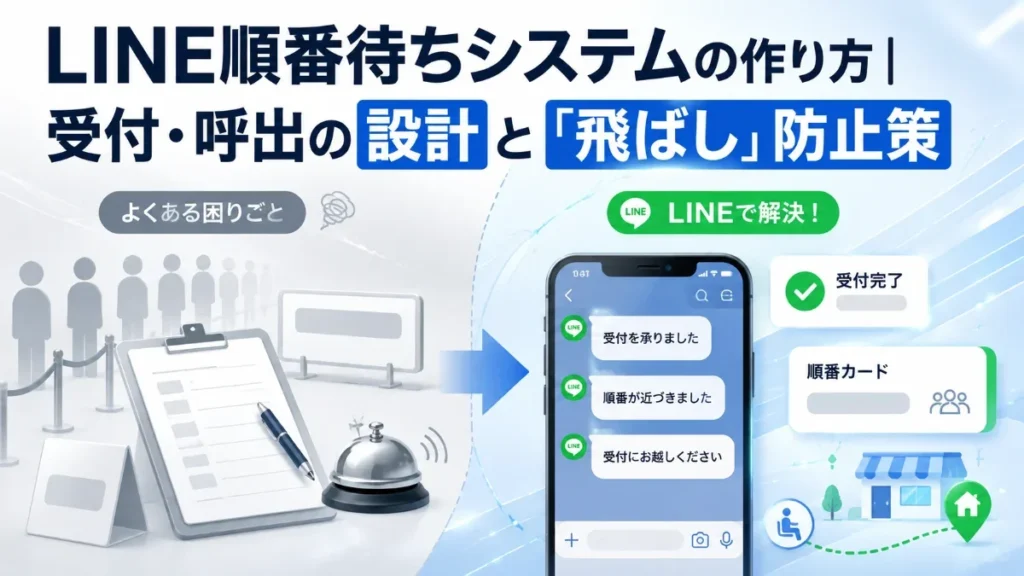 LINE順番待ちシステムの作り方｜受付・呼出の設計と「飛ばし」防止策