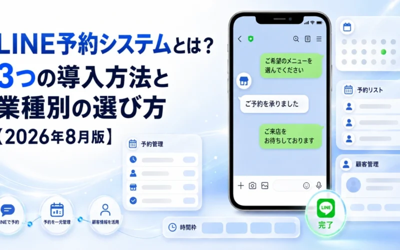 LINE予約システムとは？3つの導入方法と業種別の選び方【2026年8月版】