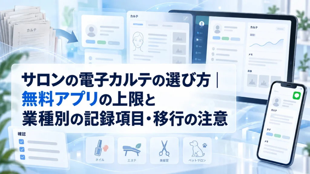サロンの電子カルテの選び方｜無料アプリの上限と業種別の記録項目・移行の注意